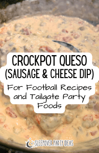 Crockpot Sausage Cheese Dip (slow cooker queso) for Football Recipes and Tailgating Party Foods