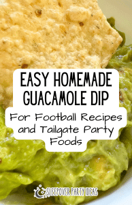 Homemade Guacamole Dip for Football Recipes and Tailgating Party Foods