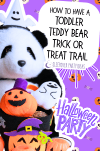 Halloween stuffed bear with trick or treat pails for Toddlers Halloween Ideas Stuffed Animal Toddler Trick or Treating