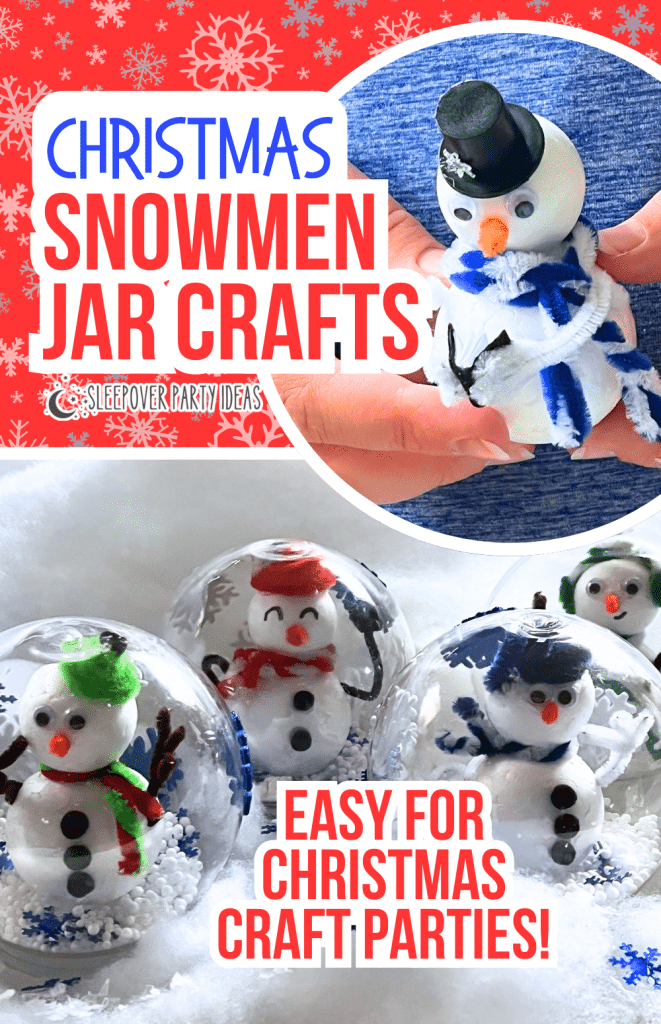 pet snowman snow globes Christmas crafts for Christmas craft party ideas