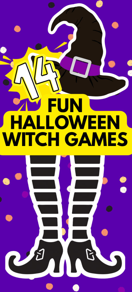 DIY Halloween Witch Party Games for Halloween party October autumn activities with witch themed party game images