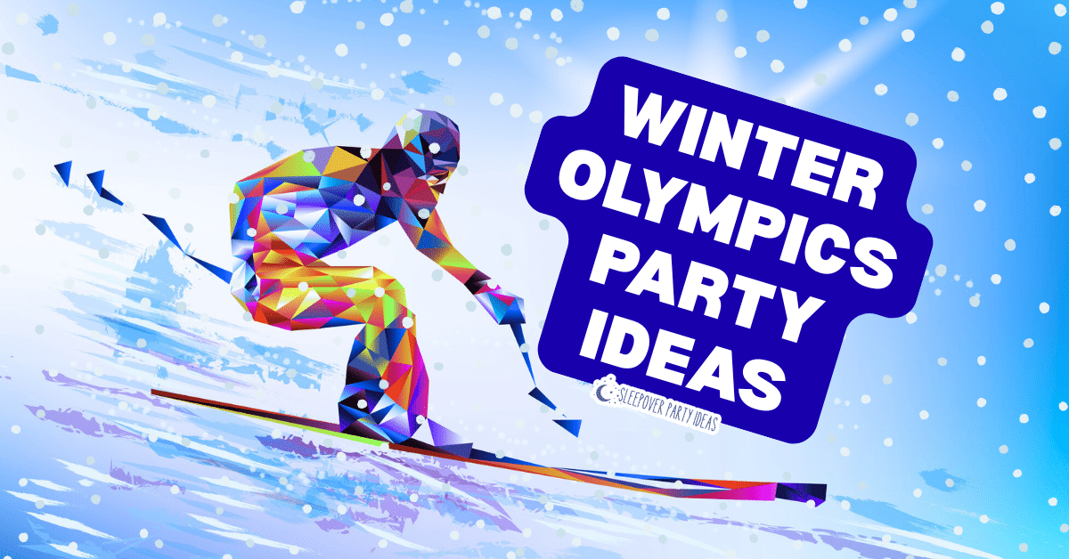 Winter Olympics Party Ideas with winter olympics sports snow skiing with winter snow falling