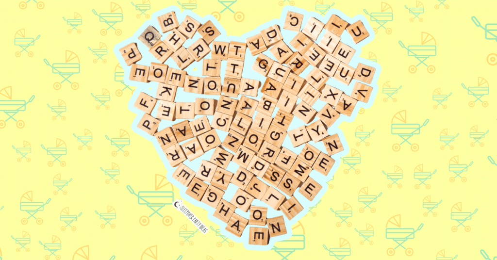 Baby Name Baby Shower Game scrabble tiles for a baby shower game for baby names