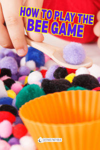 GAME INSTRUCTIONS FOR THE BEE GAME WITH POMS FOR KIDS PARTY GAMES