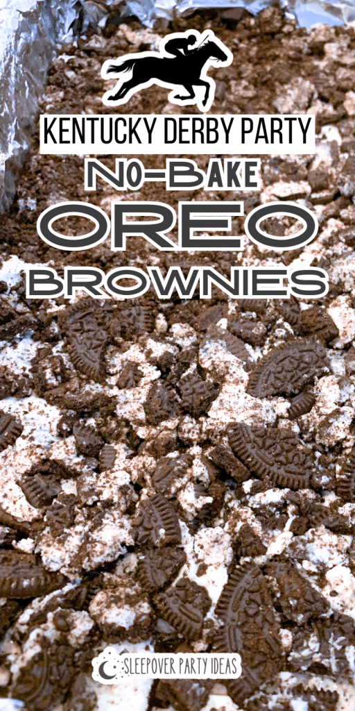OREO BROWNIES NO BAKE DESSERTS FOR KENTUCKY DERBY PARTY FOODS no bake cookies and cream Oreo cookie brownies desserts for Kentucky Derby party