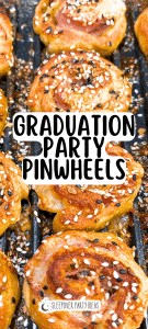 ham and cheese pinwheel rollups for easy graduation party food ideas