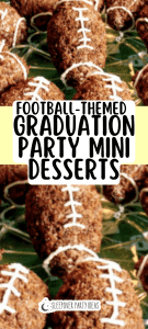 rice krispies treats shaped like footballs for sports themed graduation party foods dessert bar
