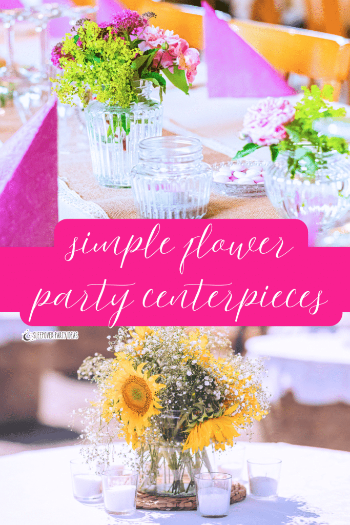 flower party centerpieces simple flower party centerpieces decoration on a party table for a floral theme or flower theme parties