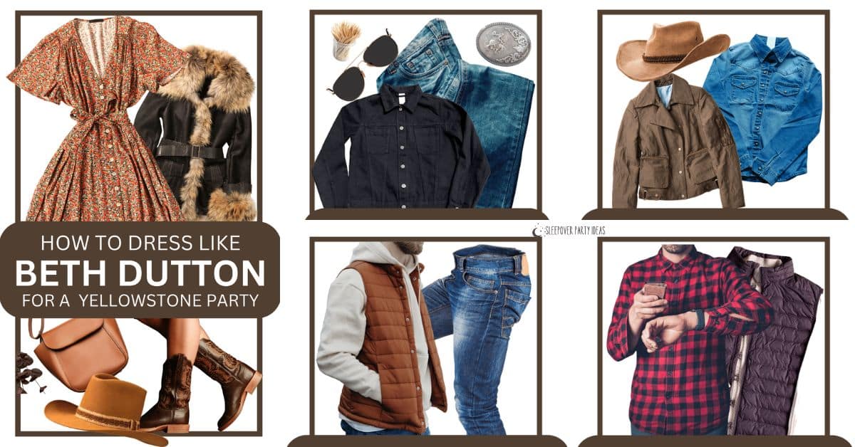 Yellowstone Couples Halloween Costume collage of Yellowstone TV characters costumes for partners or groups